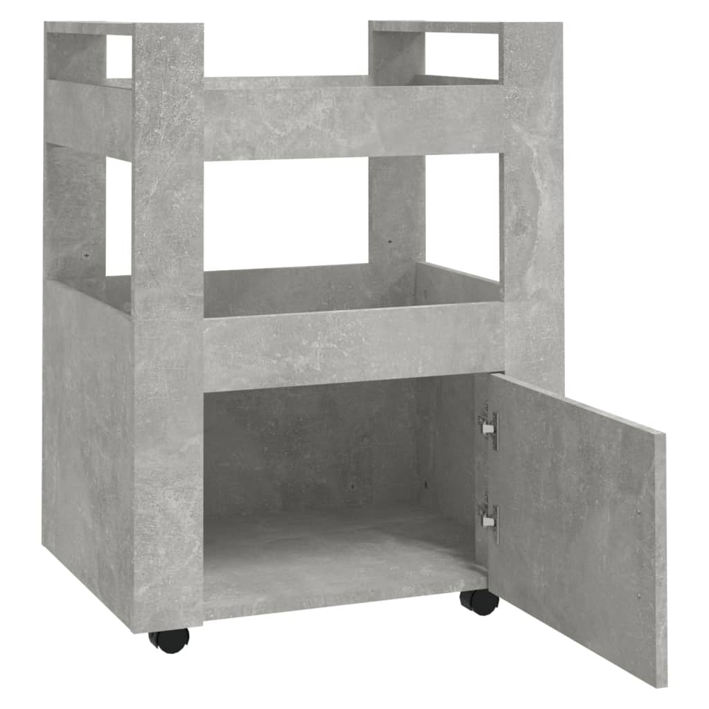 vidaXL Keukentrolley 60x45x80 cm bewerkt hout betongrijs
