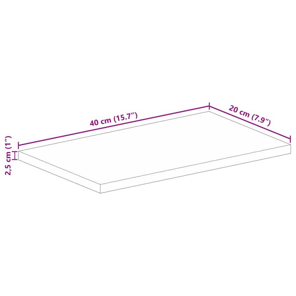 vidaXL Tafelblad rechthoekig 40x20x2,5 cm massief gerecycled hout