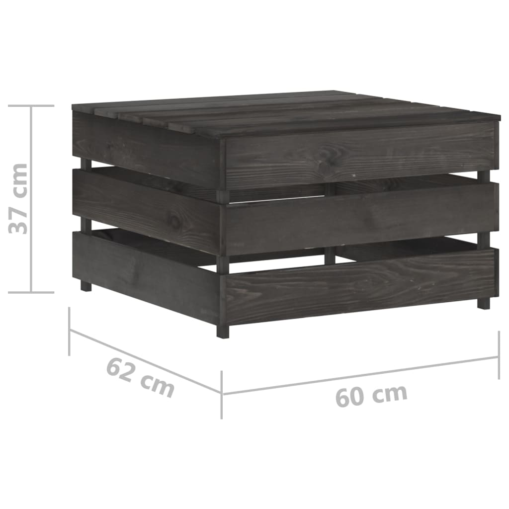 vidaXL 4-delige Loungeset grijs geïmpregneerd grenenhout