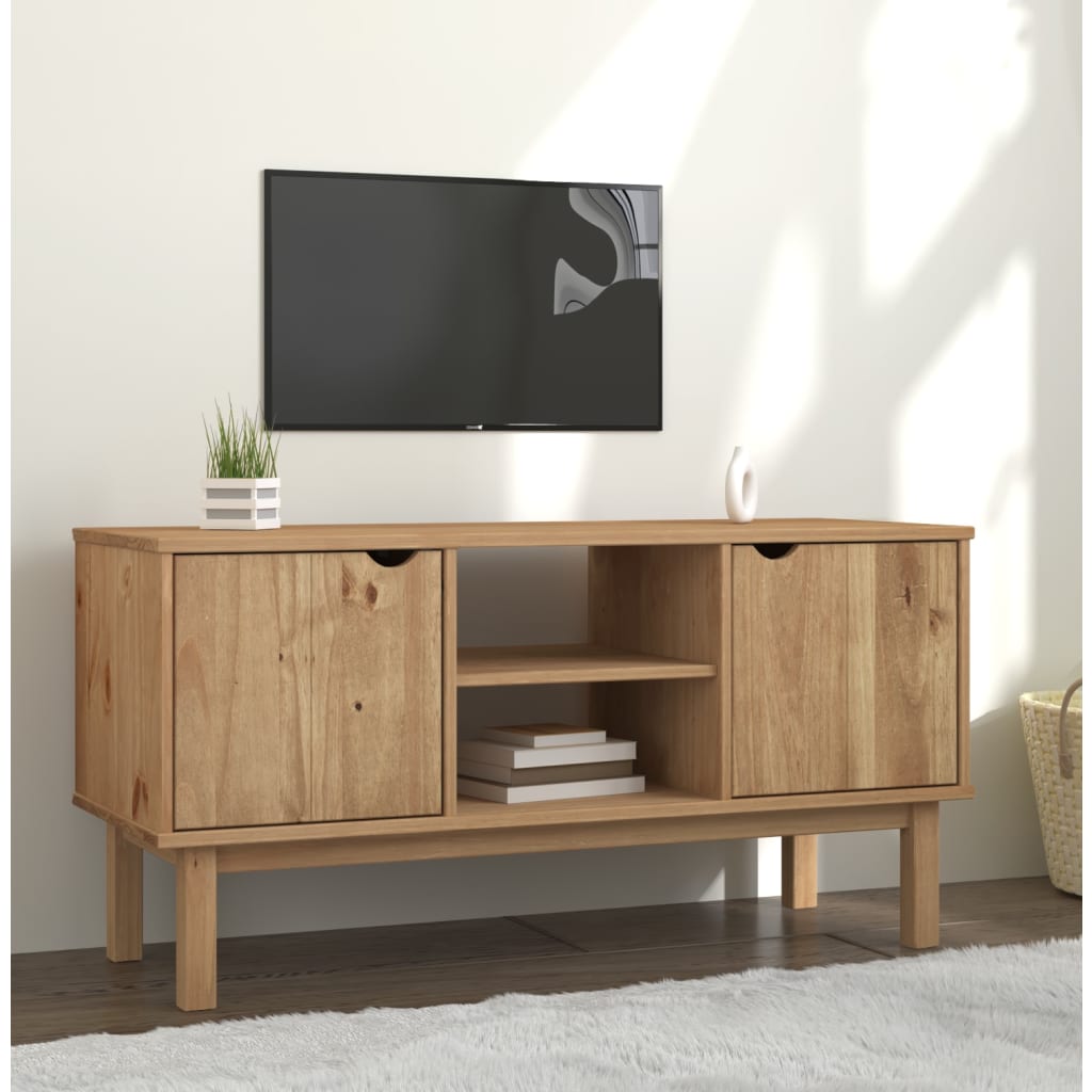 vidaXL Tv-meubel OTTA 113,5x43x57 cm massief grenenhout