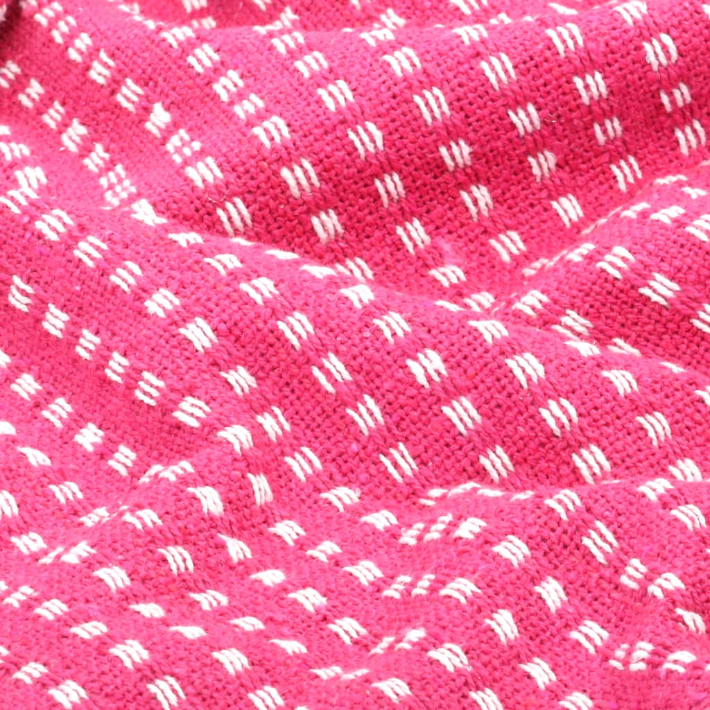 vidaXL Plaid vierkanten 220x250 cm katoen roze