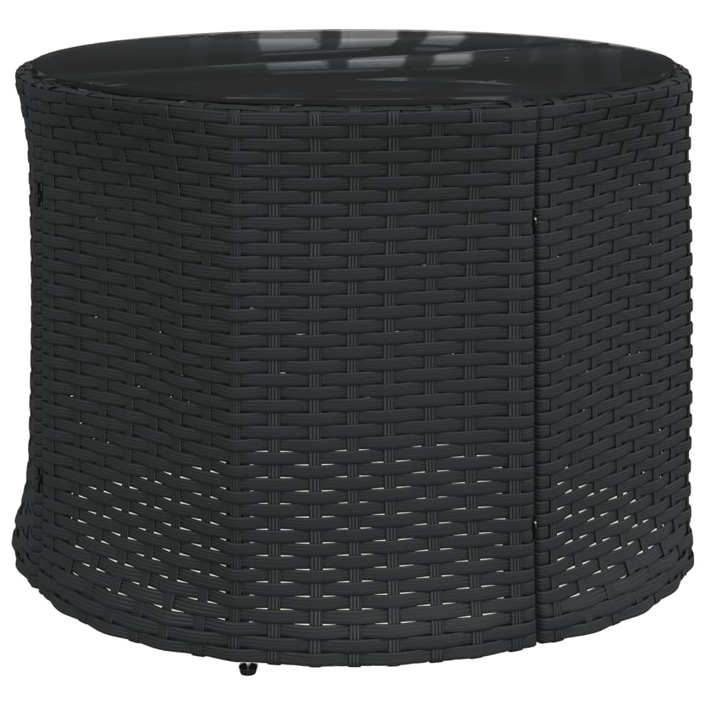 vidaXL 3-delige Loungeset halfrond poly rattan zwart