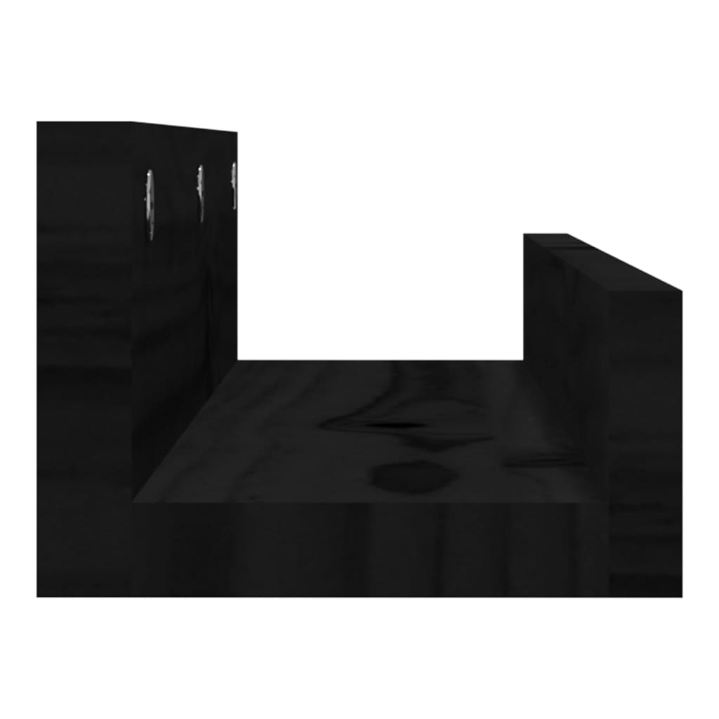 vidaXL Wandschappen 2 st 50x12x9 cm massief grenenhout zwart