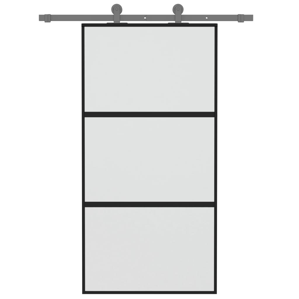 vidaXL Schuifdeur 102,5x205 cm gehard glas en aluminium zwart