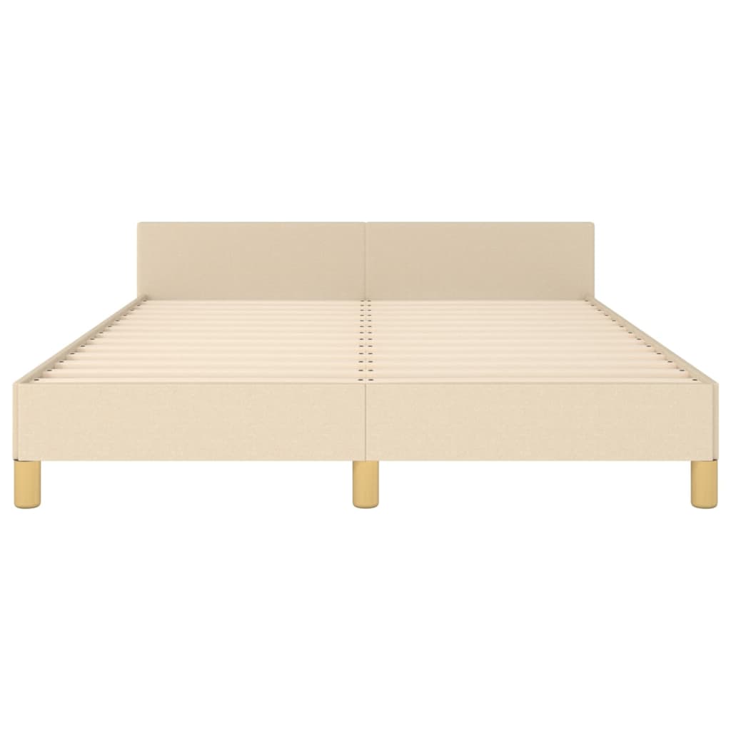 vidaXL Bedframe zonder matras stof crèmekleurig 140x190 cm