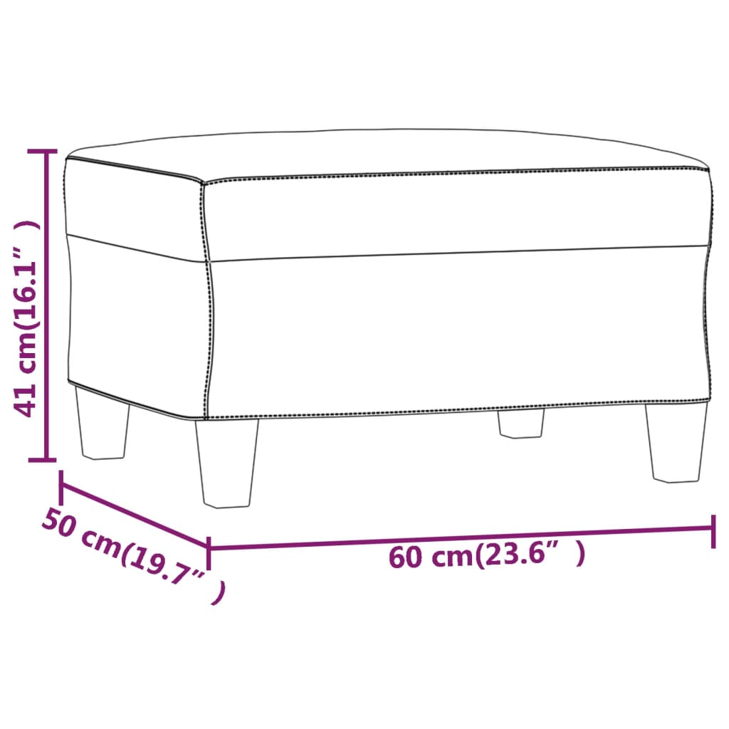 vidaXL Voetenbank 60x50x41 cm microvezelstof zwart