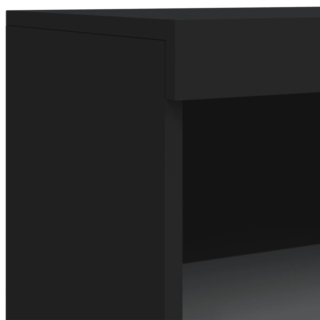 vidaXL Dressoirs met LED-verlichting 3 st bewerkt hout zwart