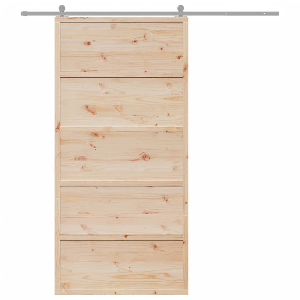 vidaXL Schuifdeur 100x208 cm massief grenenhout