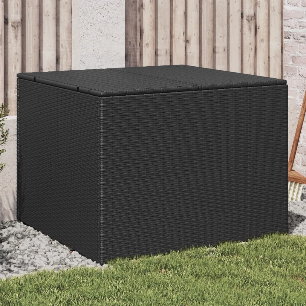 vidaXL Tuinbox 291 L poly rattan zwart