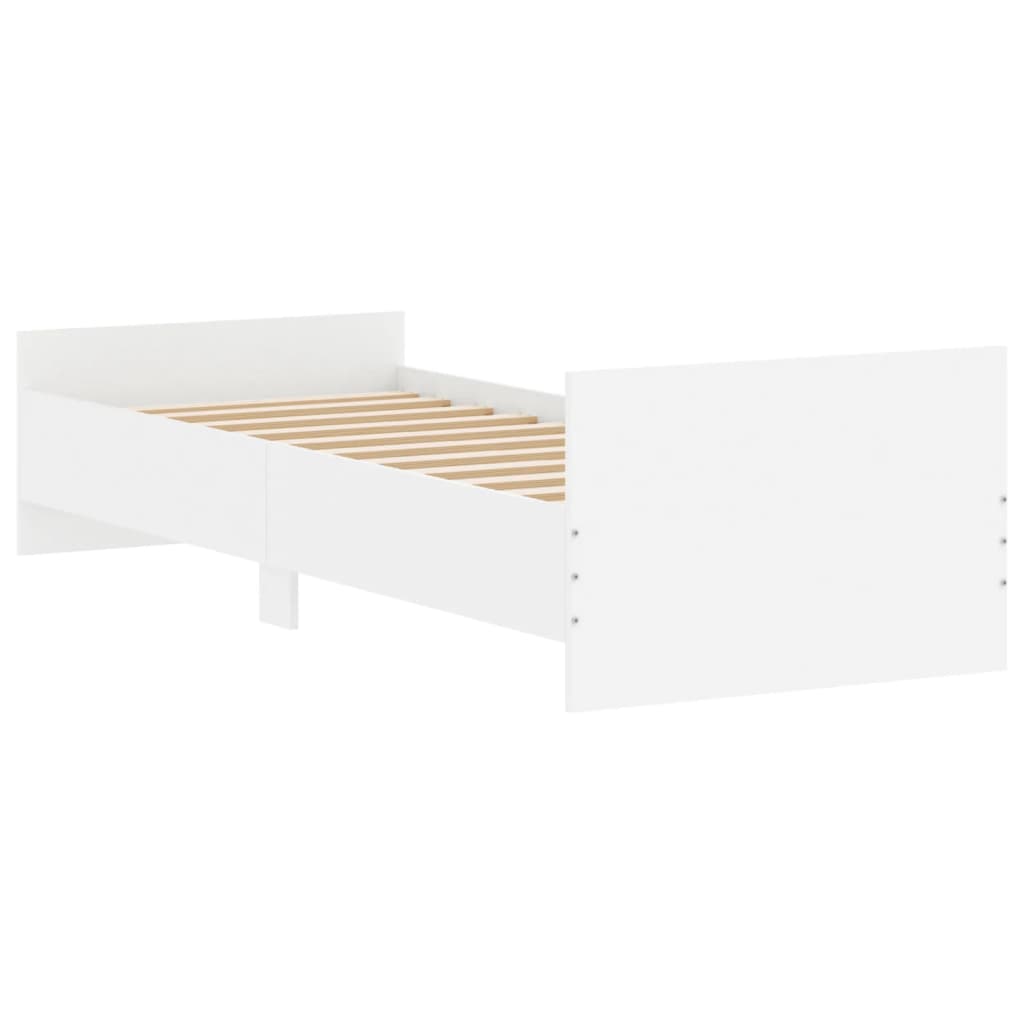 vidaXL Bedframe bewerkt hout wit 75x190 cm