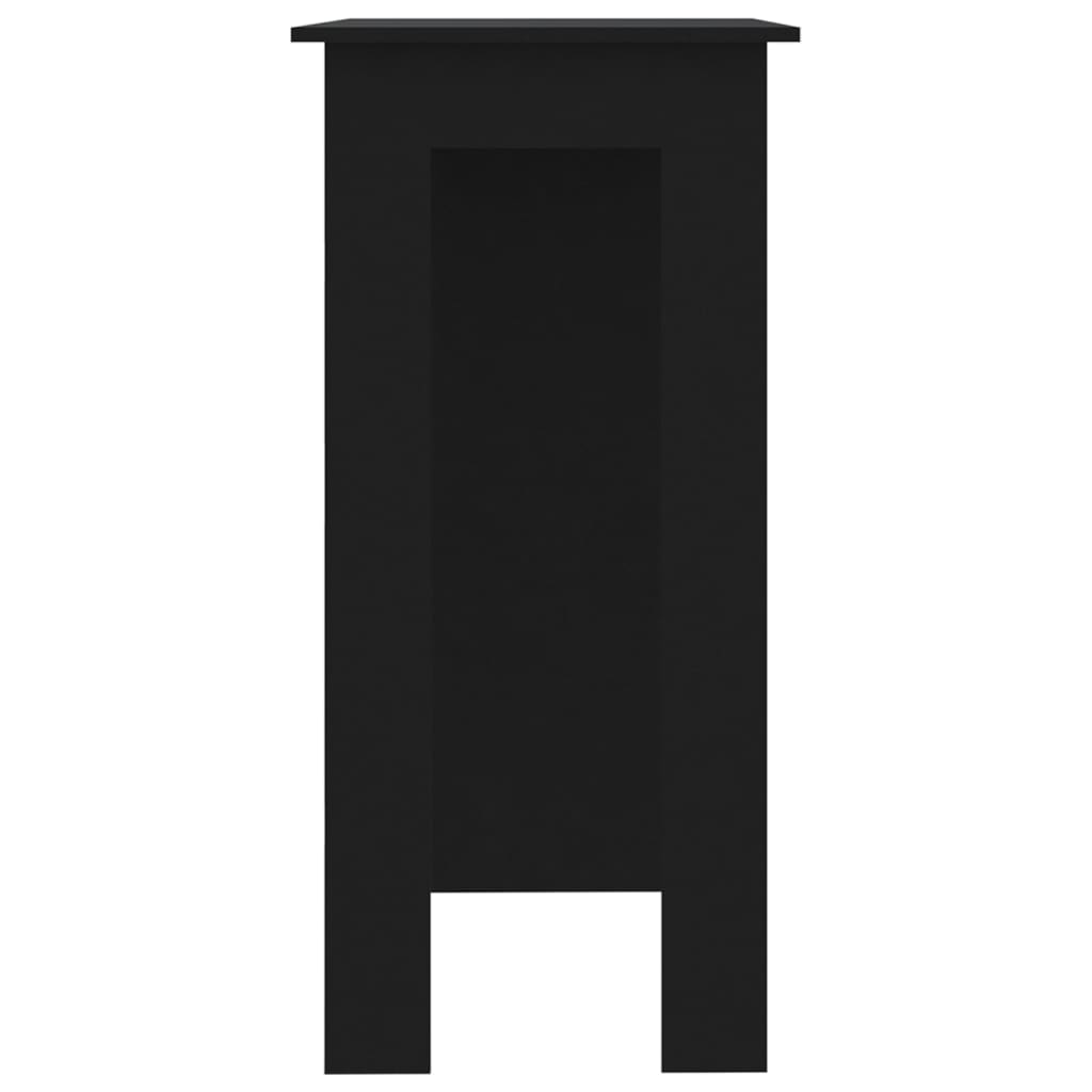 vidaXL Bartafel met schap 102x50x103,5 cm bewerkt hout zwart