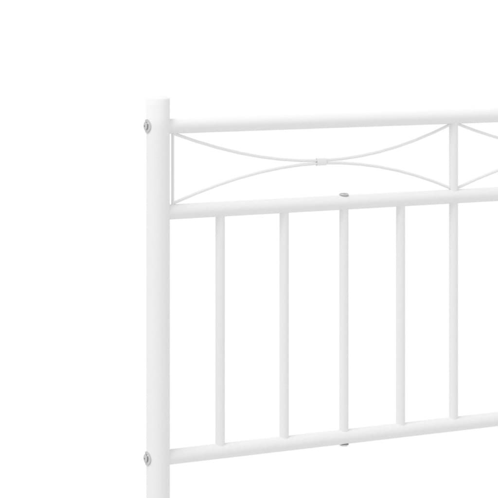 vidaXL Bedframe met hoofdbord metaal wit 107x203 cm